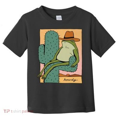 Howdy Cactus Frog Hat Meme Cute Toddler T-Shirt