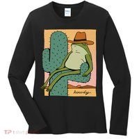 Howdy Cactus Frog Hat Meme Cute Women's Long Sleeve Shirt thumb 0