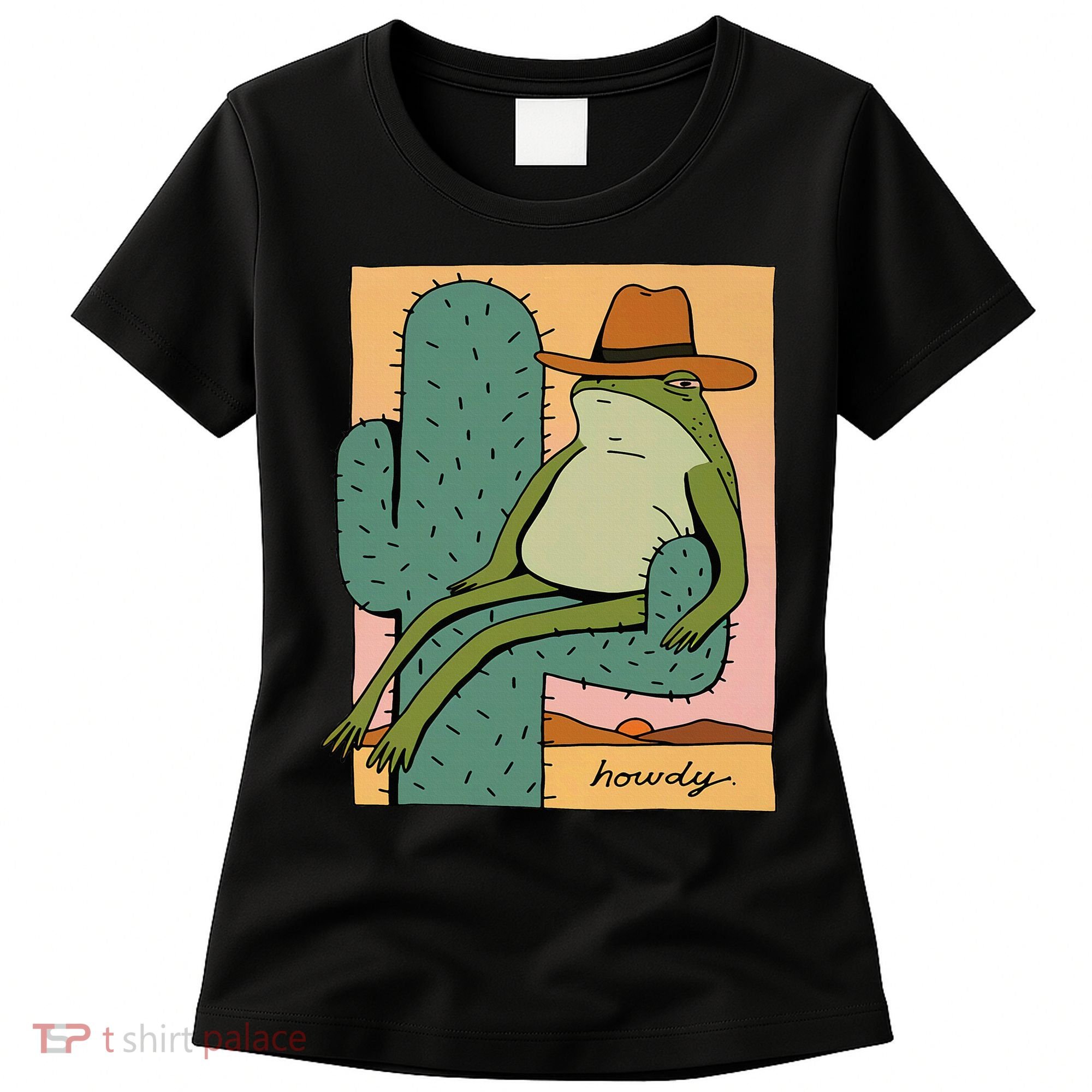 Howdy Cactus Frog Hat Meme Cute Women's T-Shirt