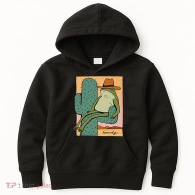 Howdy Cactus Frog Hat Meme Cute Kids Hoodie