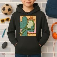 Howdy Cactus Frog Hat Meme Cute Kids Hoodie thumb 2