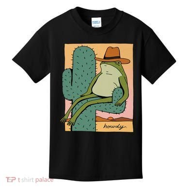 Howdy Cactus Frog Hat Meme Cute Kids T-Shirt