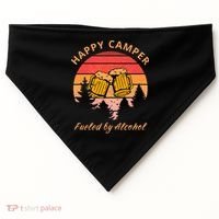 Happy Camper Fueled by Alcohol Camping Group Party Ideas USA-Made Doggie Bandana thumb 0