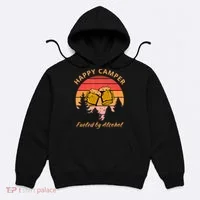 Happy Camper Fueled by Alcohol Camping Group Party Ideas Hoodie thumb 0
