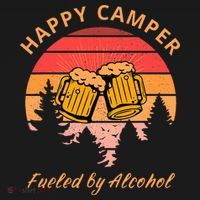 Happy Camper Fueled by Alcohol Camping Group Party Ideas Apron thumb 3