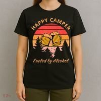 Happy Camper Fueled by Alcohol Camping Group Party Ideas T-Shirt thumb 4