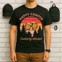 Happy Camper Fueled by Alcohol Camping Group Party Ideas T-Shirt thumb 6