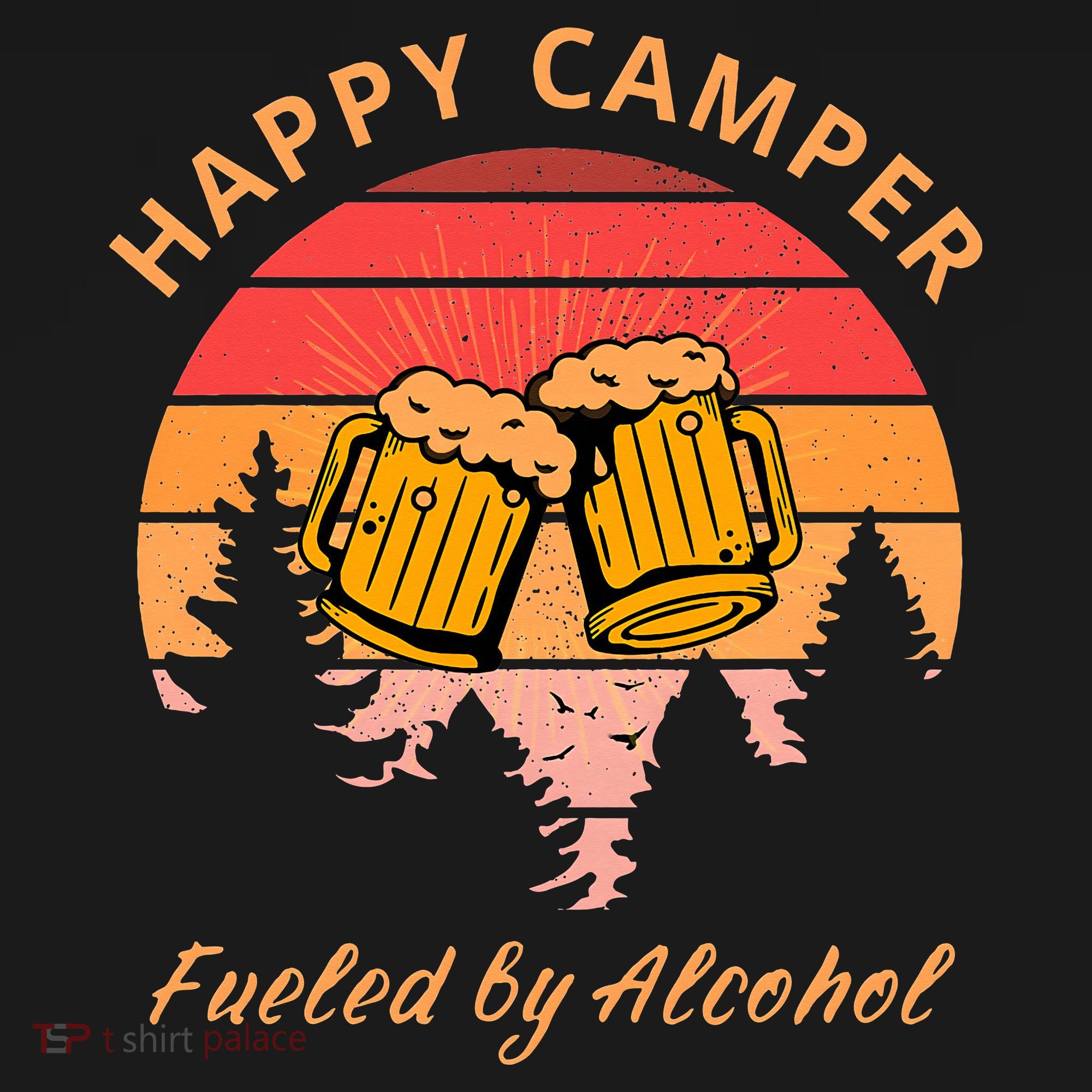 Happy Camper Fueled by Alcohol Camping Group Party Ideas Backpack