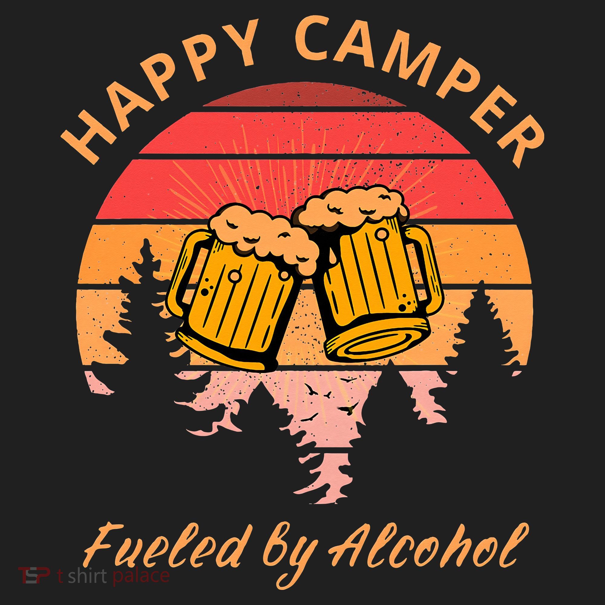 Happy Camper Fueled by Alcohol Camping Group Party Ideas Tumbler