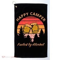 Happy Camper Fueled by Alcohol Camping Group Party Ideas Golf Towel thumb 0