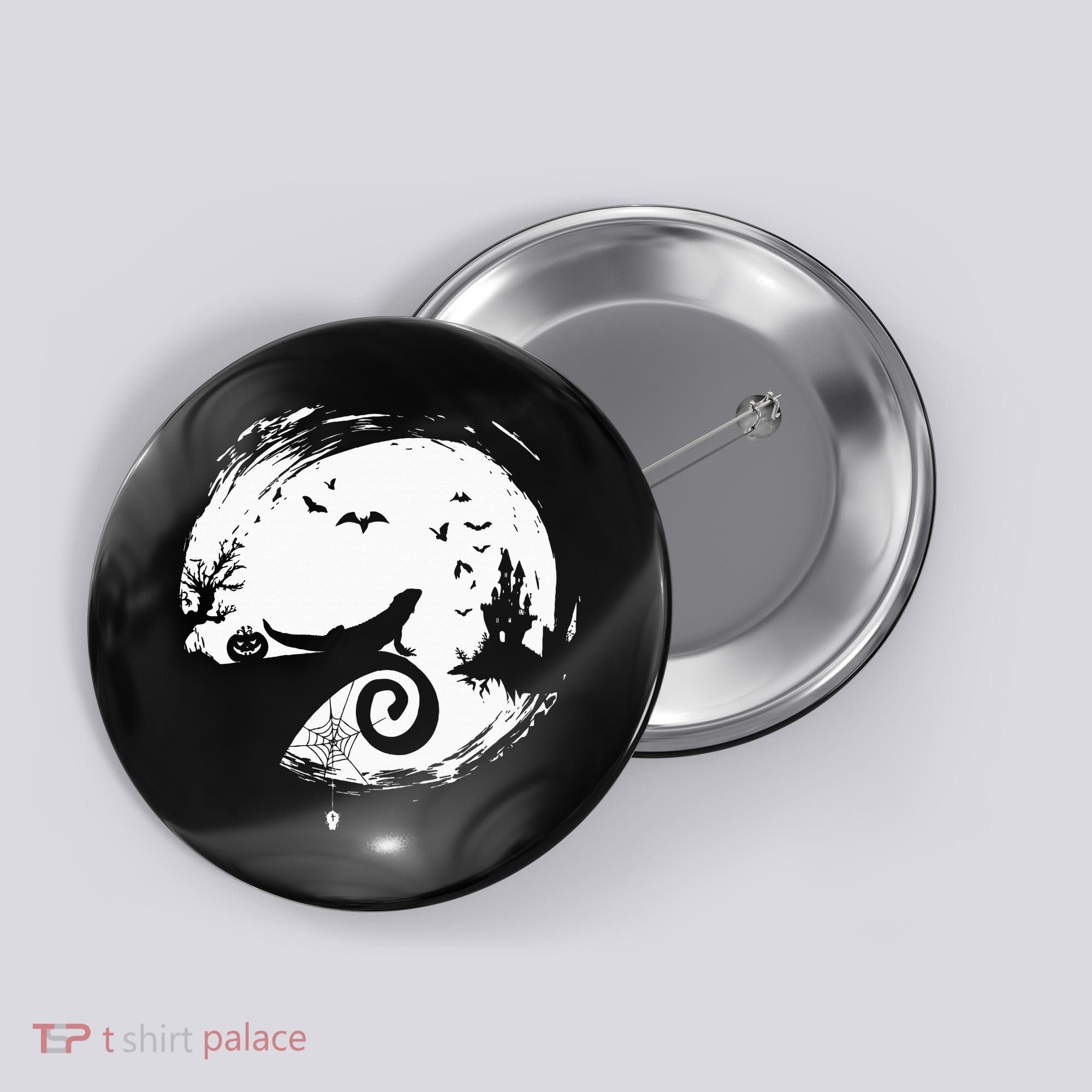 Halloween Costume for Bearded Dragon Spooky Moon Silhouette Button