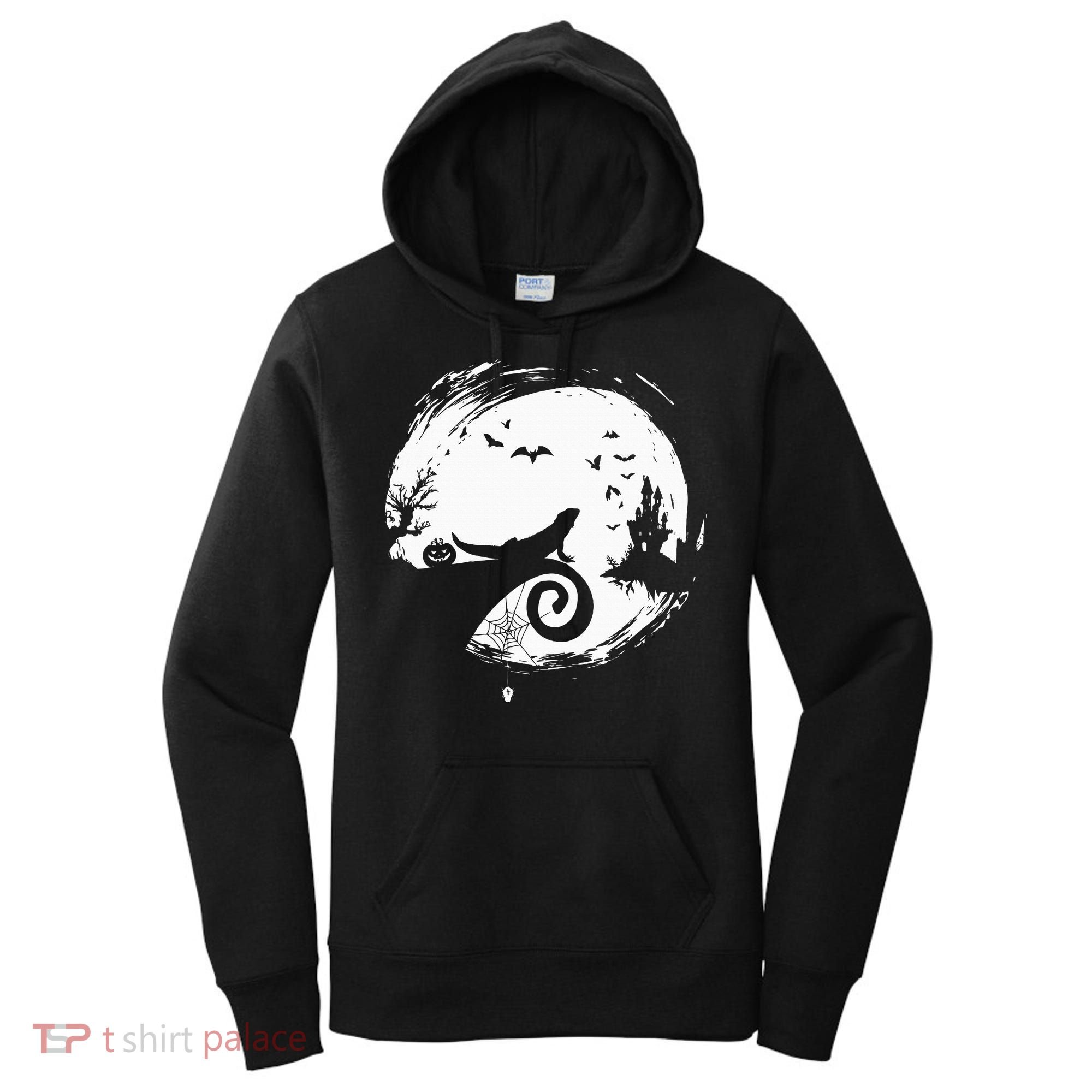 Halloween Costume for Bearded Dragon Spooky Moon Silhouette Women's Hoodie