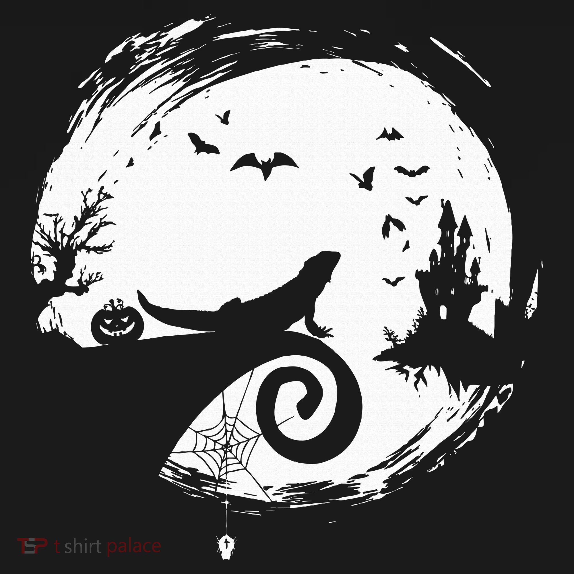 Halloween Costume for Bearded Dragon Spooky Moon Silhouette Women's Hoodie