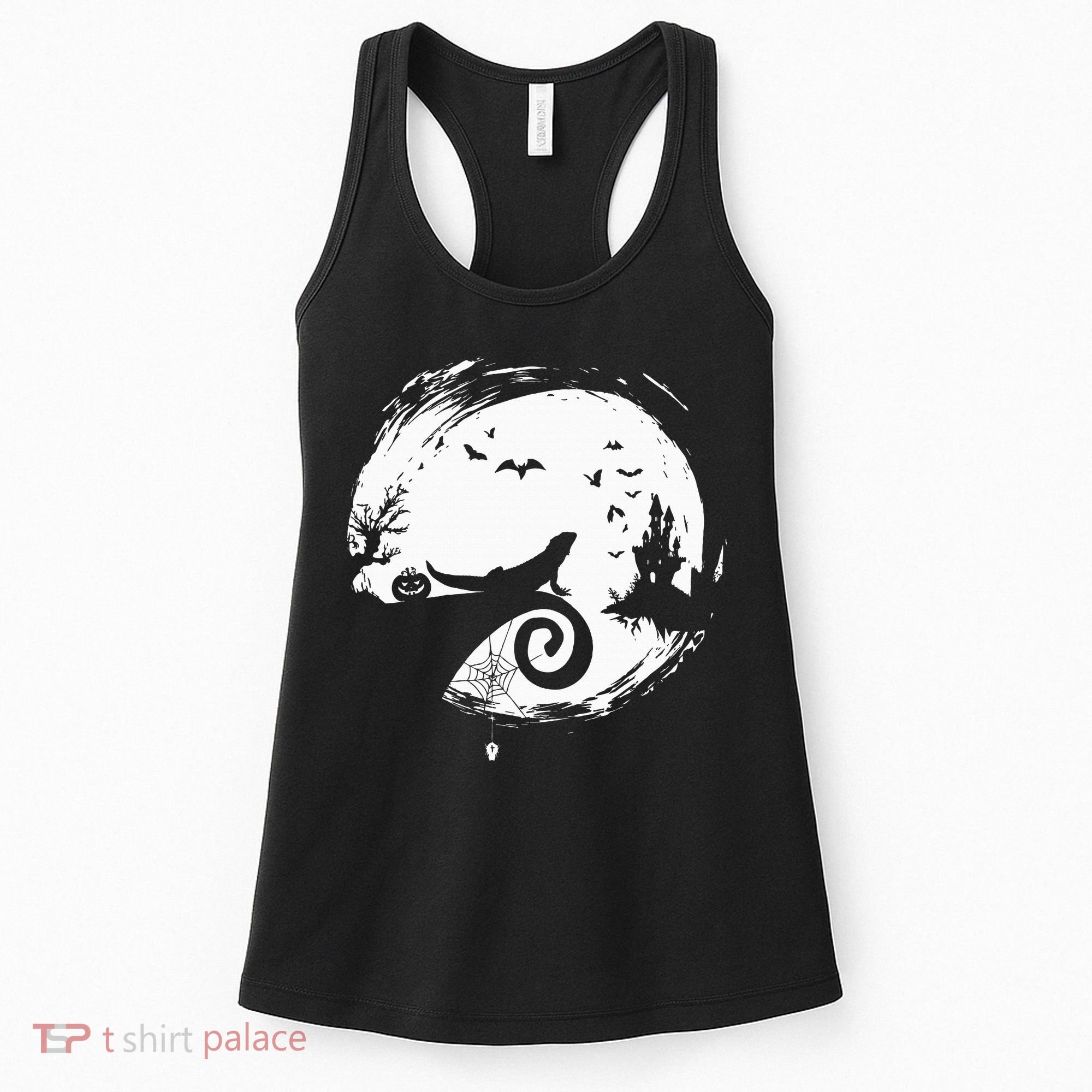 Halloween Costume for Bearded Dragon Spooky Moon Silhouette Women's Tank Top