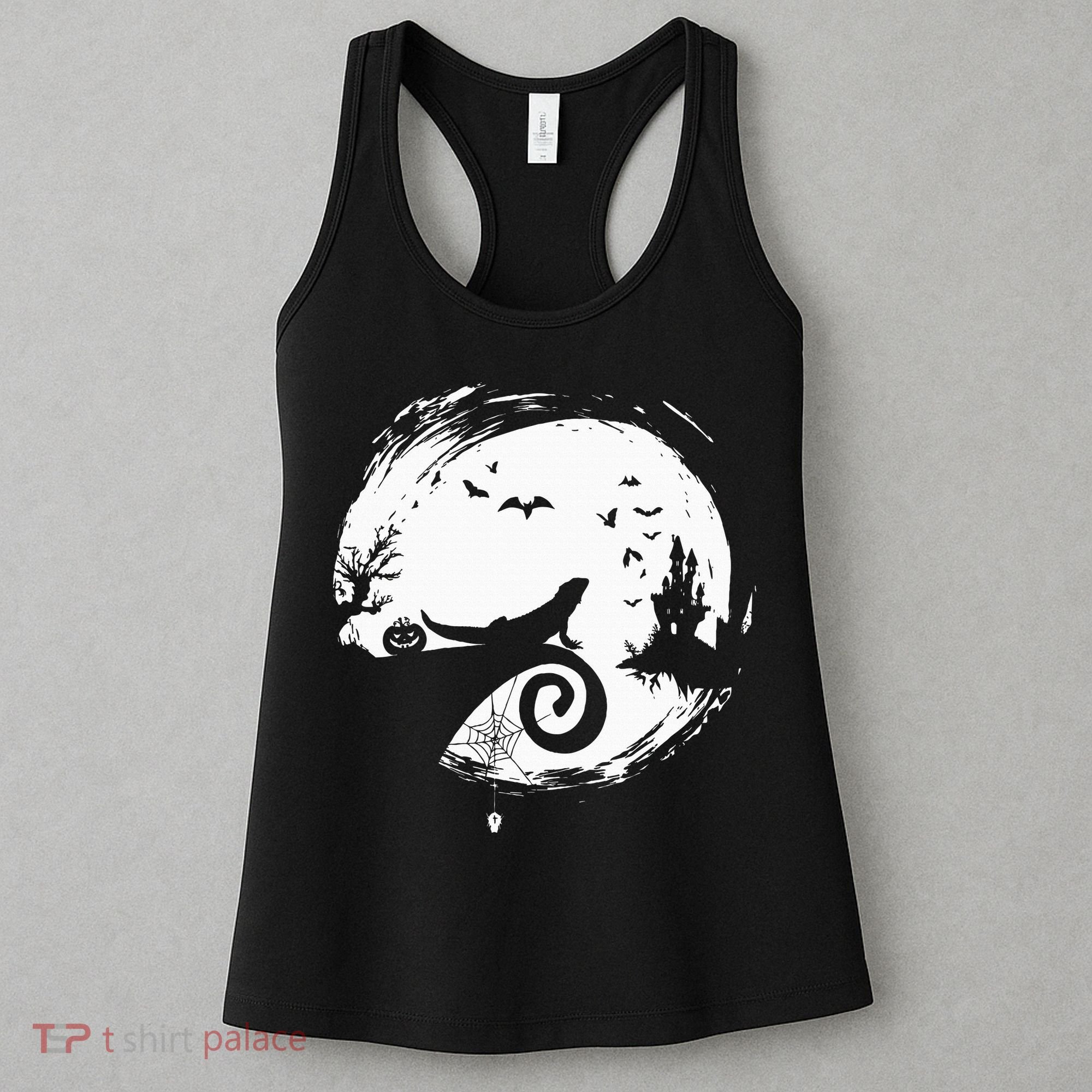 Halloween Costume for Bearded Dragon Spooky Moon Silhouette Women's Tank Top