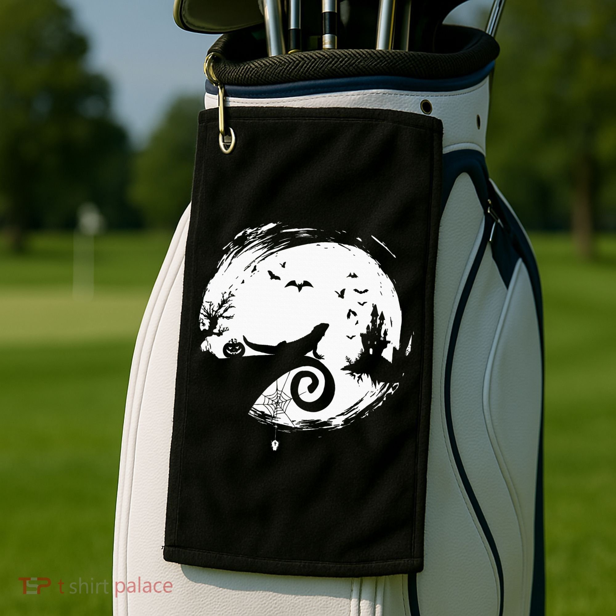 Halloween Costume for Bearded Dragon Spooky Moon Silhouette Golf Towel