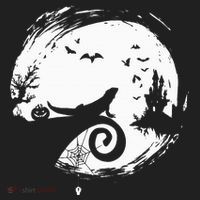 Halloween Costume for Bearded Dragon Spooky Moon Silhouette Golf Towel thumb 3
