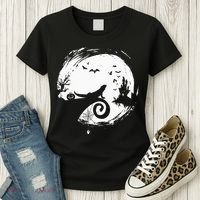 Halloween Costume for Bearded Dragon Spooky Moon Silhouette Women's T-Shirt thumb 3