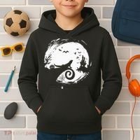 Halloween Costume for Bearded Dragon Spooky Moon Silhouette Kids Hoodie thumb 2