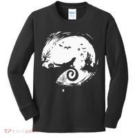 Halloween Costume for Bearded Dragon Spooky Moon Silhouette Kids Long Sleeve Shirt thumb 0
