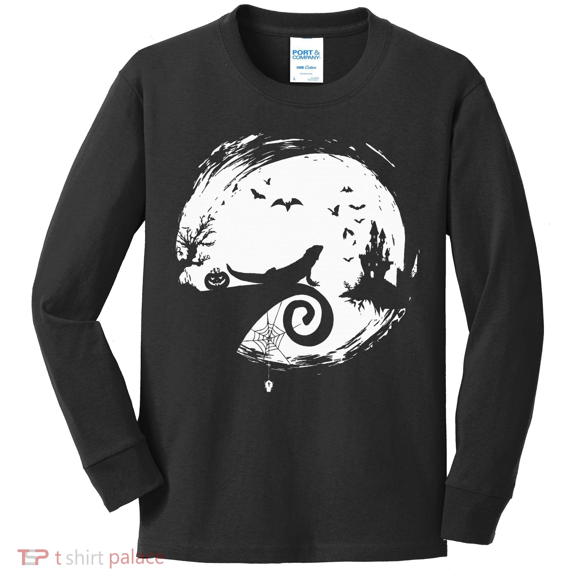 Halloween Costume for Bearded Dragon Spooky Moon Silhouette Kids Long Sleeve Shirt