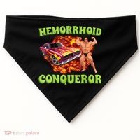 Hemorrhoid Conqueror Funny Meme Weird Offensive Cringe Joke USA-Made Doggie Bandana thumb 0