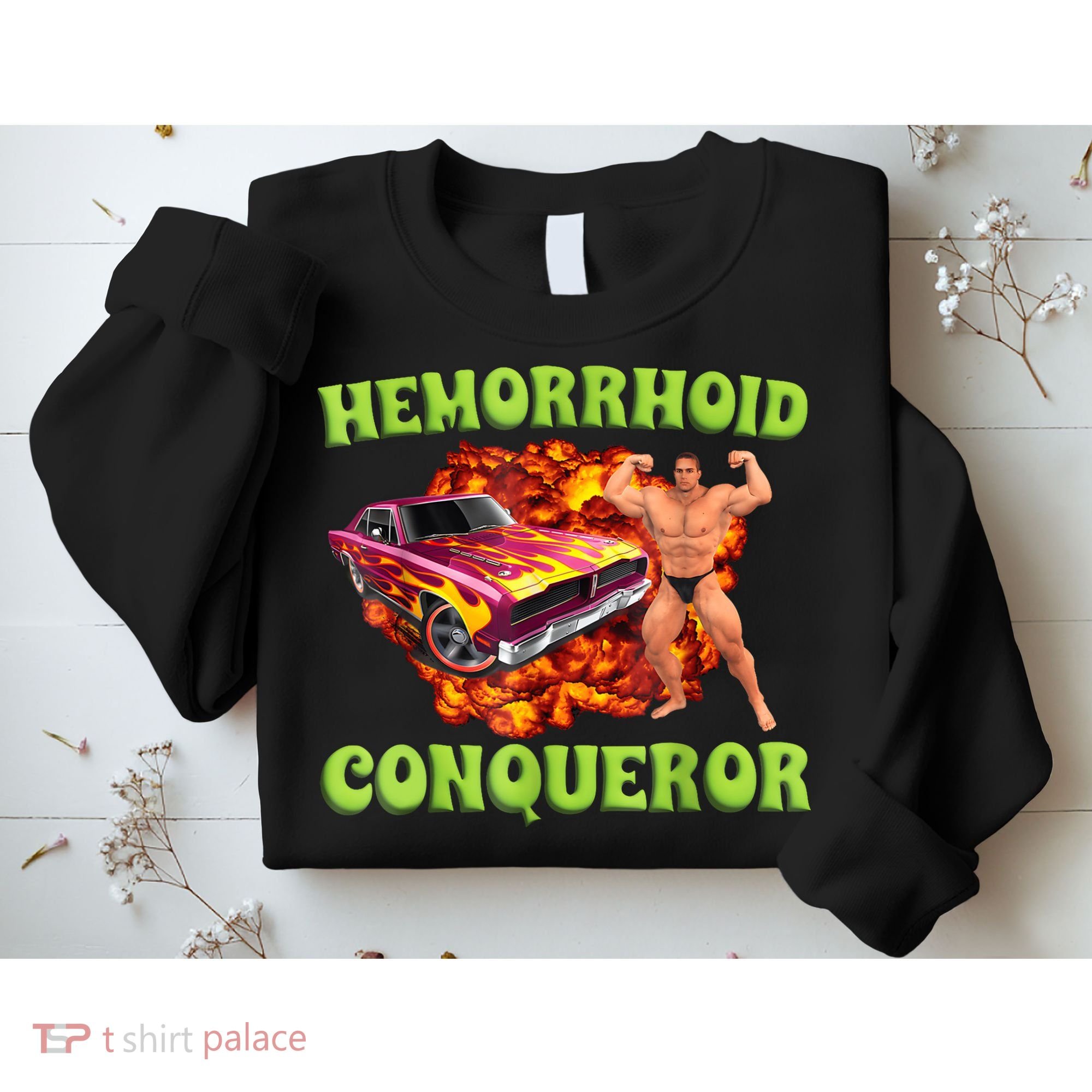 Hemorrhoid Conqueror Funny Meme Weird Offensive Cringe Joke Sweatshirt