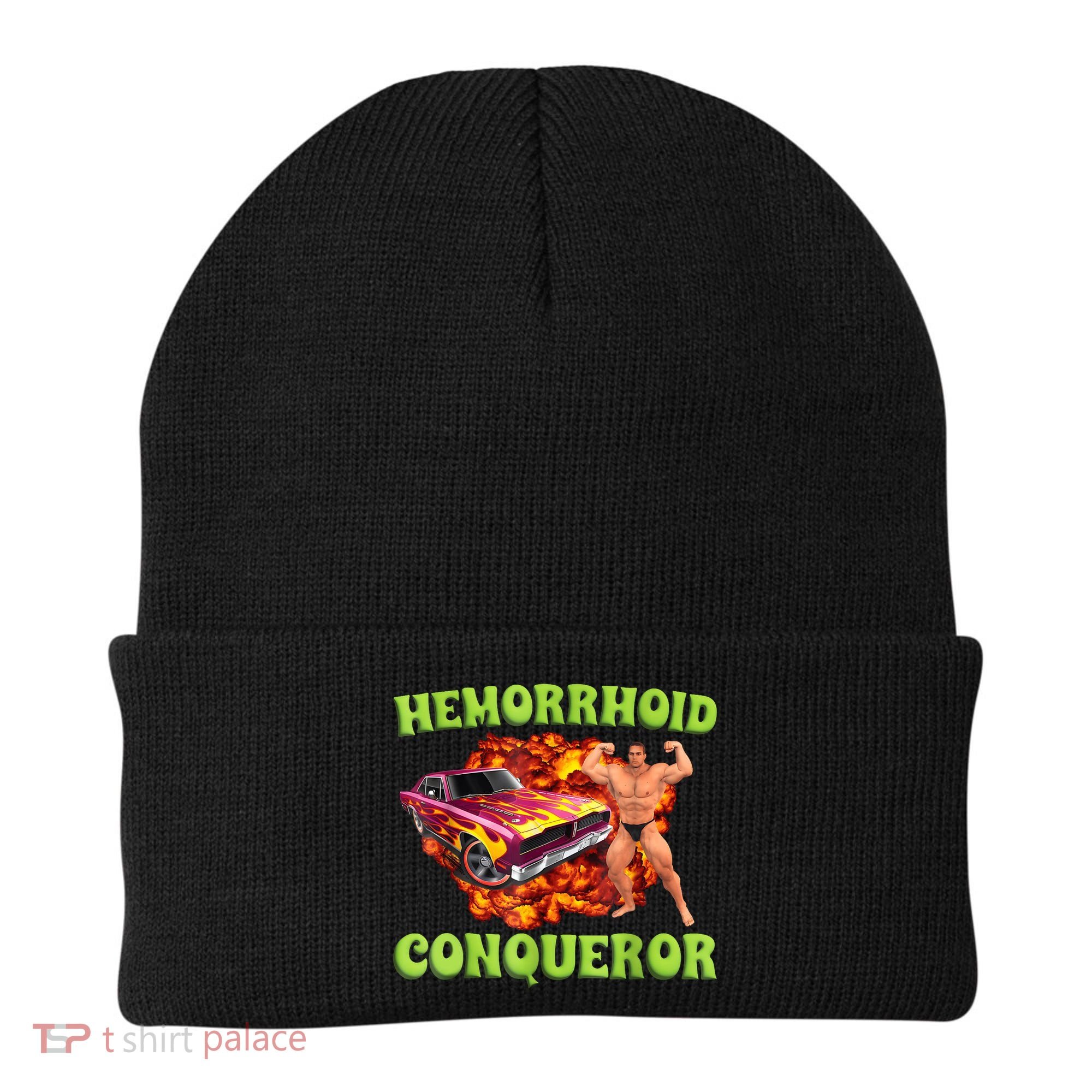Hemorrhoid Conqueror Funny Meme Weird Offensive Cringe Joke Beanie