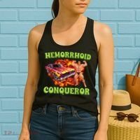 Hemorrhoid Conqueror Funny Meme Weird Offensive Cringe Joke Women's Tank Top thumb 2