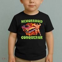 Hemorrhoid Conqueror Funny Meme Weird Offensive Cringe Joke Toddler T-Shirt thumb 2