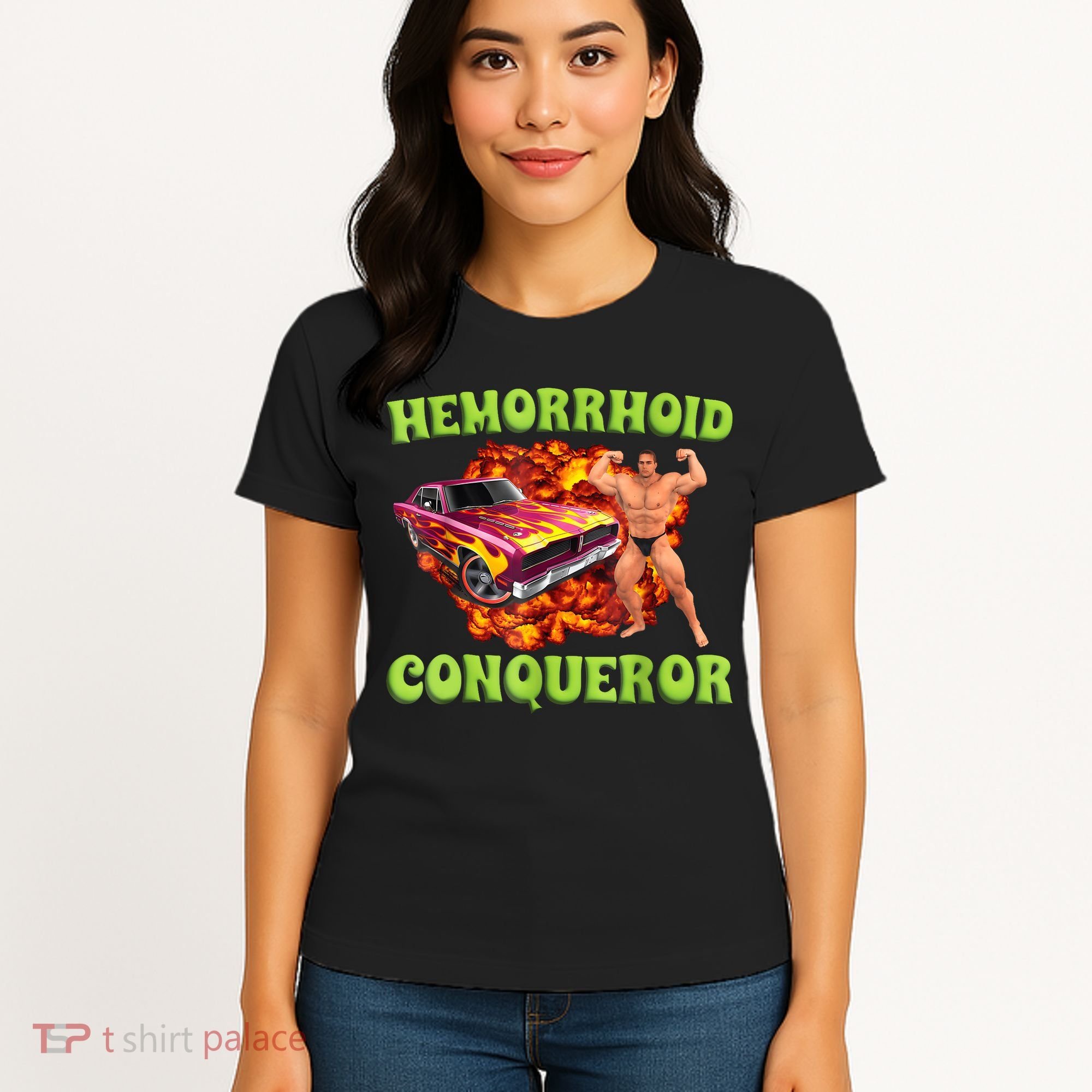 Hemorrhoid Conqueror Funny Meme Weird Offensive Cringe Joke Women's T-Shirt
