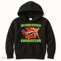 Hemorrhoid Conqueror Funny Meme Weird Offensive Cringe Joke Kids Hoodie thumb 0
