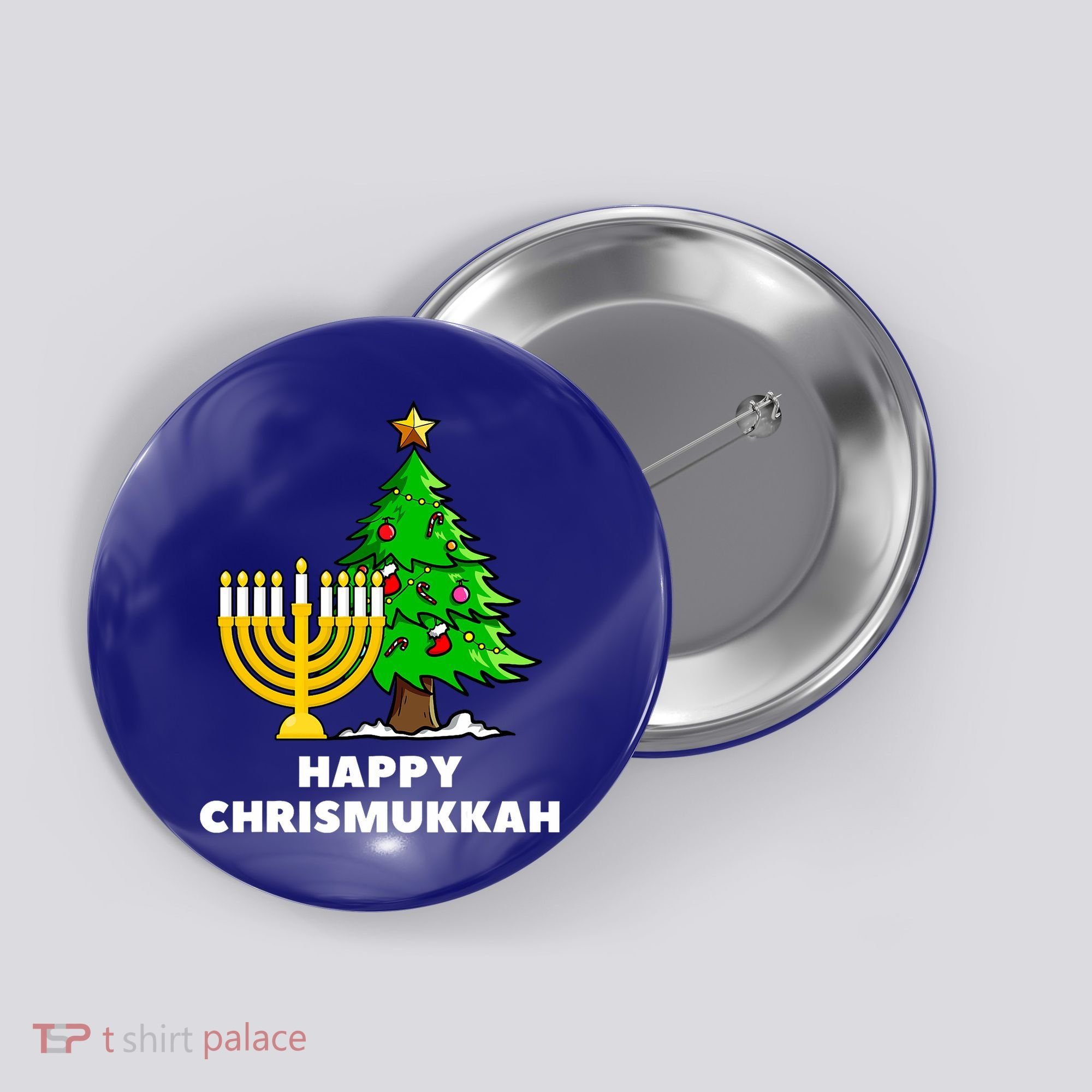 Happy Chrismukkah Funny Hanukkah And Christmas Gift Button