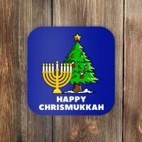 Happy Chrismukkah Funny Hanukkah And Christmas Gift Coaster thumb 0