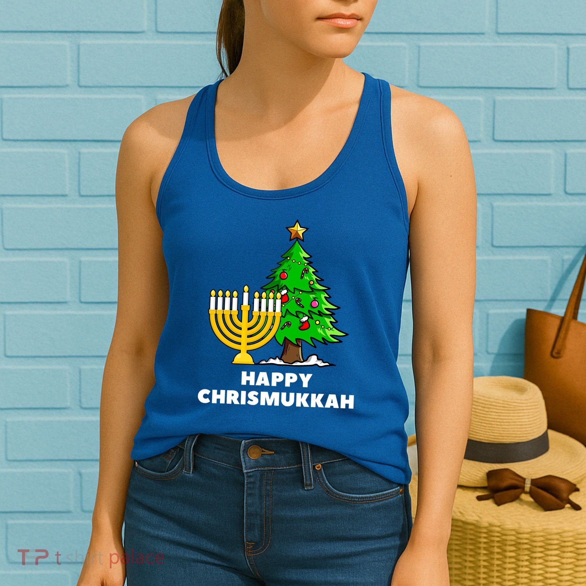Happy Chrismukkah Funny Hanukkah And Christmas Gift Women's Tank Top