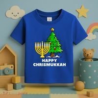 Happy Chrismukkah Funny Hanukkah And Christmas Gift Toddler T-Shirt thumb 3