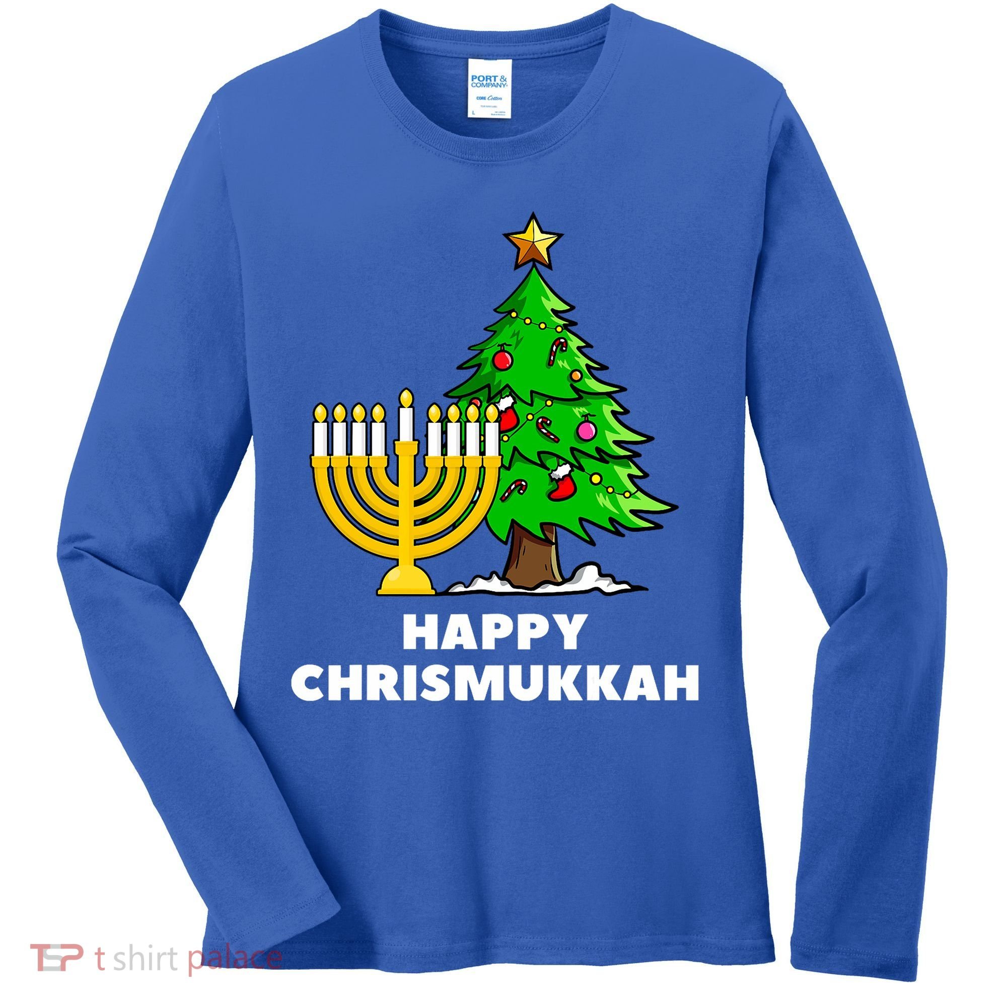 Happy Chrismukkah Funny Hanukkah And Christmas Gift Women's Long Sleeve Shirt
