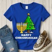 Happy Chrismukkah Funny Hanukkah And Christmas Gift Women's T-Shirt thumb 3