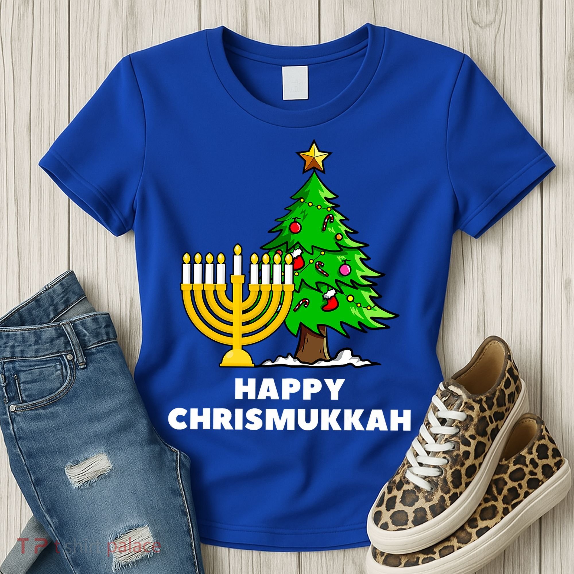 Happy Chrismukkah Funny Hanukkah And Christmas Gift Women's T-Shirt