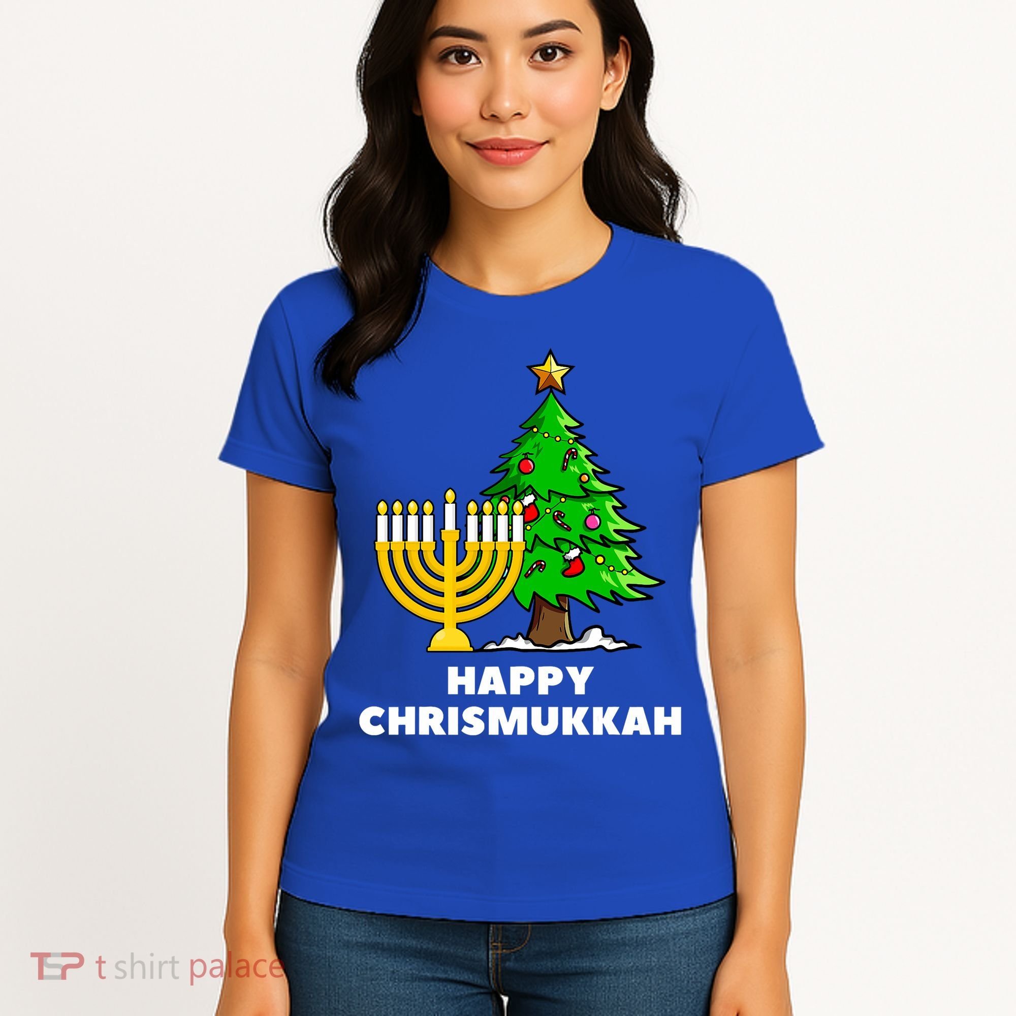 Happy Chrismukkah Funny Hanukkah And Christmas Gift Women's T-Shirt