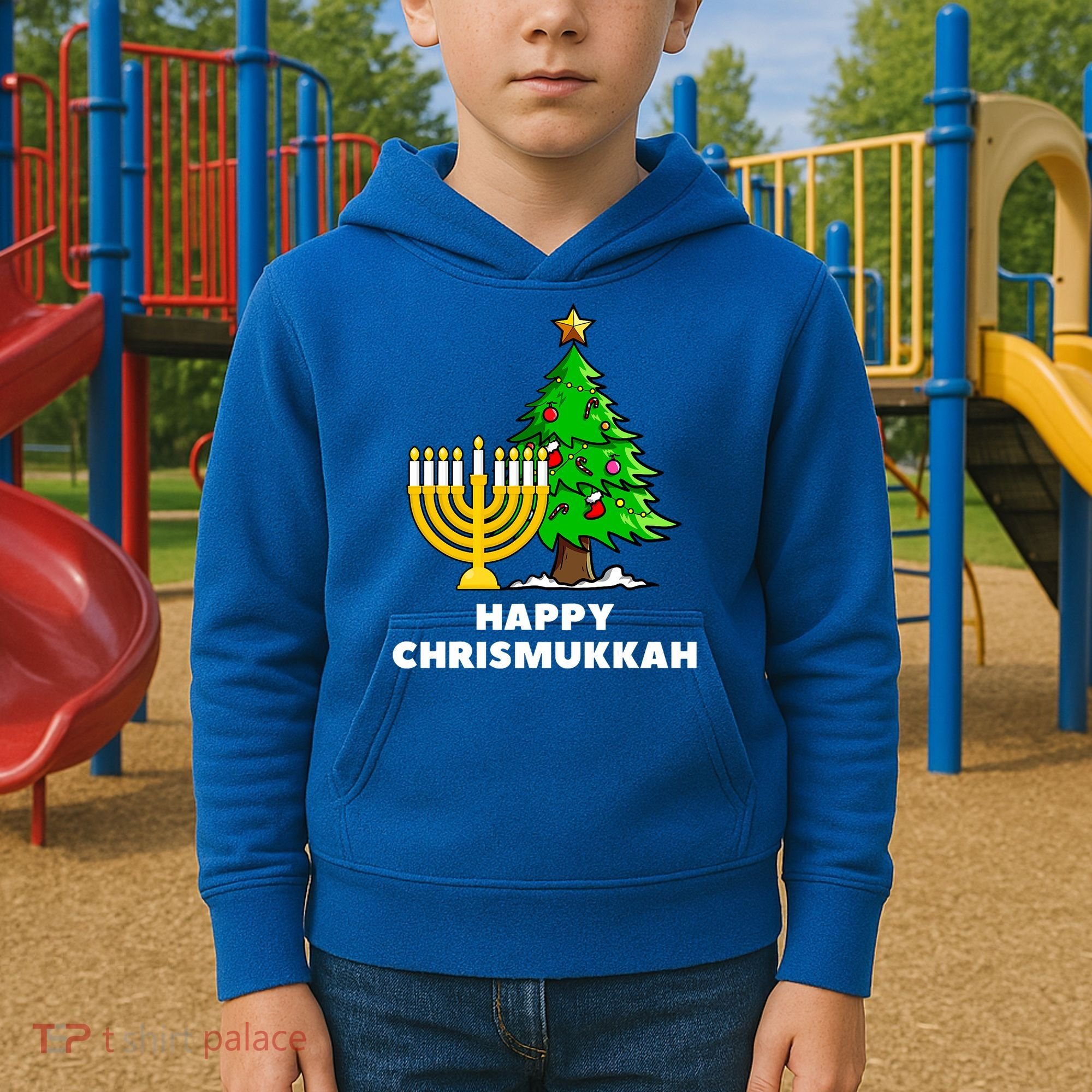 Happy Chrismukkah Funny Hanukkah And Christmas Gift Kids Hoodie
