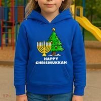 Happy Chrismukkah Funny Hanukkah And Christmas Gift Kids Hoodie thumb 3