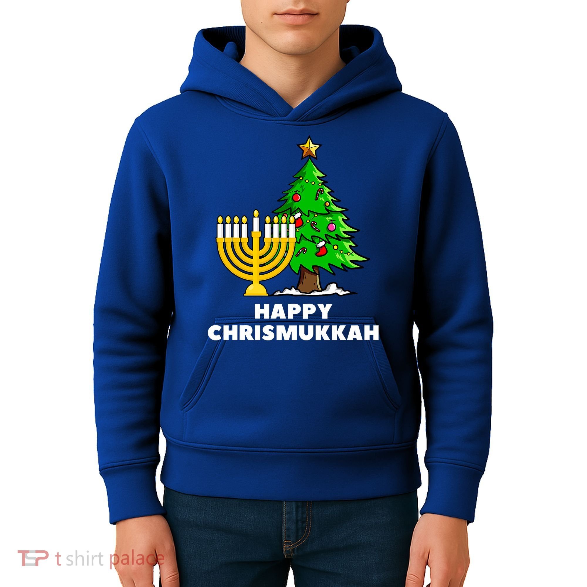 Happy Chrismukkah Funny Hanukkah And Christmas Gift Kids Hoodie