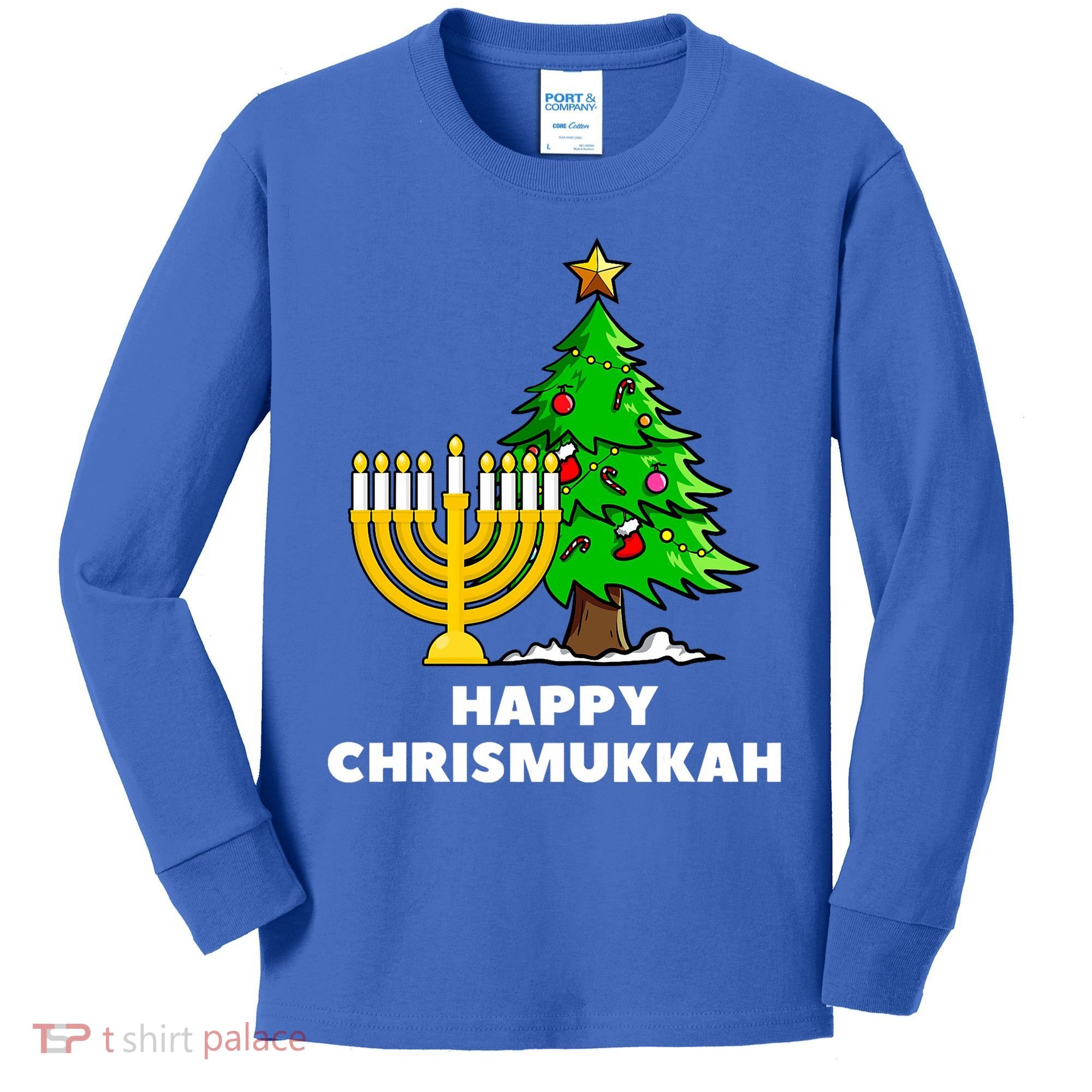 Happy Chrismukkah Funny Hanukkah And Christmas Gift Kids Long Sleeve Shirt