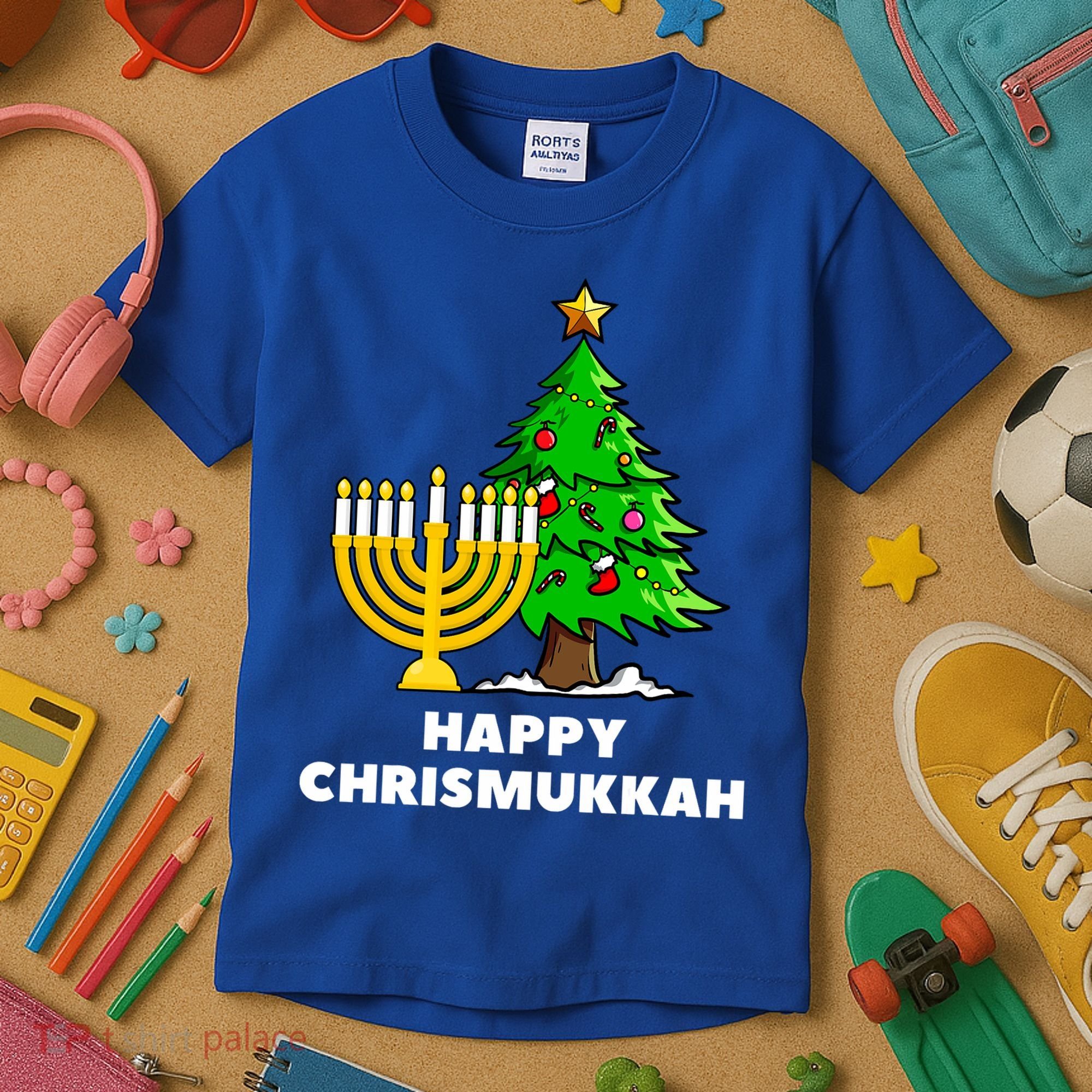 Happy Chrismukkah Funny Hanukkah And Christmas Gift Kids T-Shirt