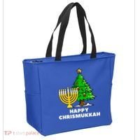 Happy Chrismukkah Funny Hanukkah And Christmas Gift Tote Bag thumb 2
