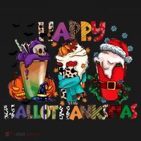 Hallothanksmas Coffee Fall Vibes Cute Halloween Thanksgiving USA-Made Doggie Bandana thumb 2