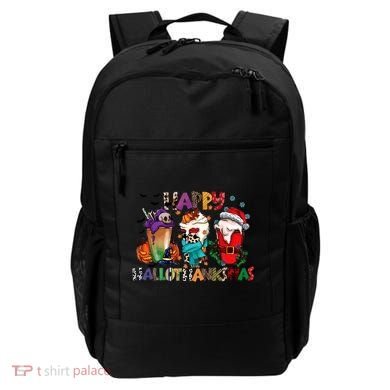 Hallothanksmas Coffee Fall Vibes Cute Halloween Thanksgiving Backpack