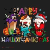 Hallothanksmas Coffee Fall Vibes Cute Halloween Thanksgiving Tumbler thumb 3