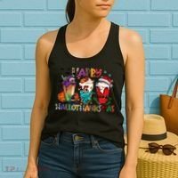 Hallothanksmas Coffee Fall Vibes Cute Halloween Thanksgiving Women's Tank Top thumb 2